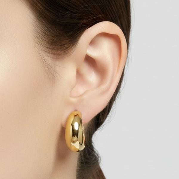 ORIGINAL GOLD/RHODIUM PLATED WIDE HUGGIE EARRINGS