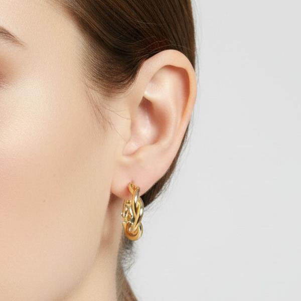 ORIGINAL GOLD/RHODIUM PLATED TWIST HOOP EARRINGS
