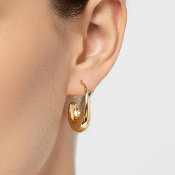 ORIGINAL GOLD/RHODIUM PLATED CHUNKY CRESCENT HOOP EARRINGS