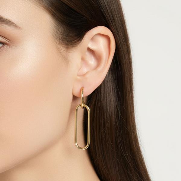 ORIGINAL GOLD/RHODIUM PLATED PAPERCLIP LINK DROP EARRINGS