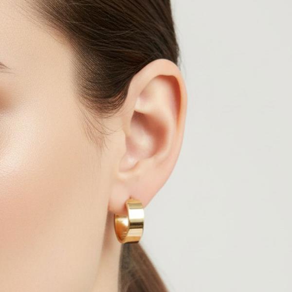 ORIGINAL GOLD/RHODIUM PLATED FLAT HOOP EARRINGS