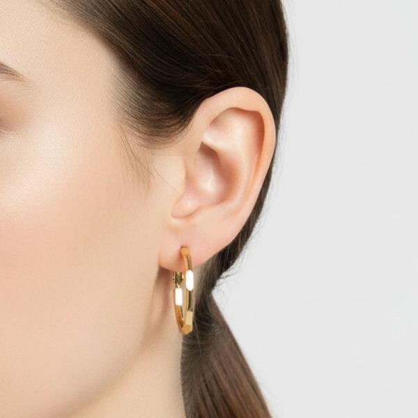 ORIGINAL GOLD/RHODIUM PLATED BAMBOO HOOP EARRINGS