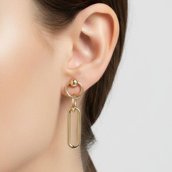 ORIGINAL GOLD/RHODIUM PLATED PAPERCLIP LINK EARRINGS