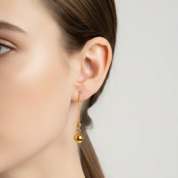 ORIGINAL GOLD/RHODIUM PLATED BALL THREADER EARRINGS