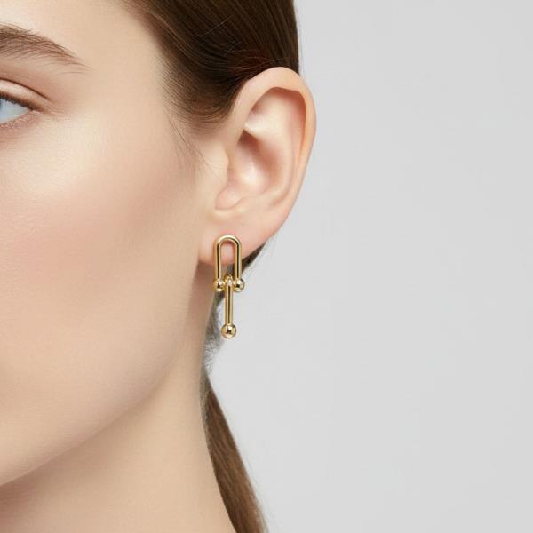 ORIGINAL GOLD/RHODIUM PLATED INTERLOCKING PAPERCLIP LINK EARRINGS