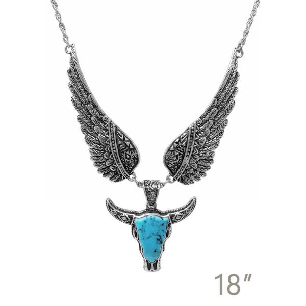 WESTERN ANGEL WINGS STEER HEAD