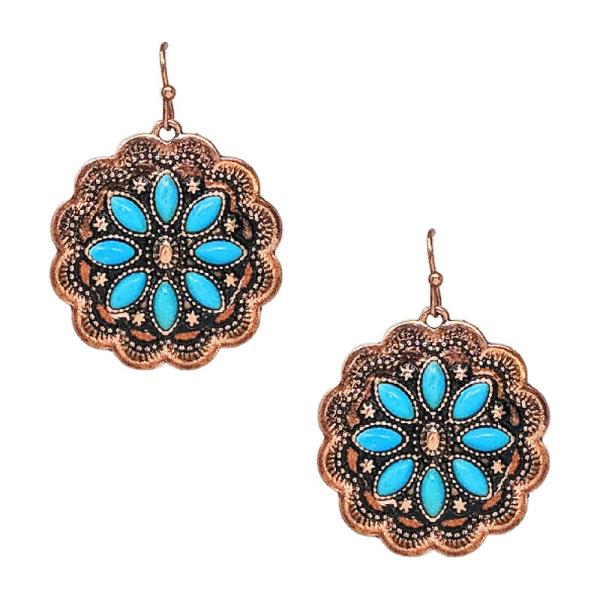 WESTERN STONE DANGLE EARRING