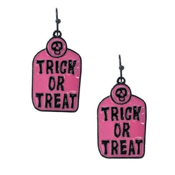 HALLOWEEN TRICK OR TREAT DANGLE EARRING