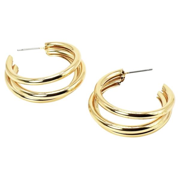 DOUBLE C HOOP EARRING