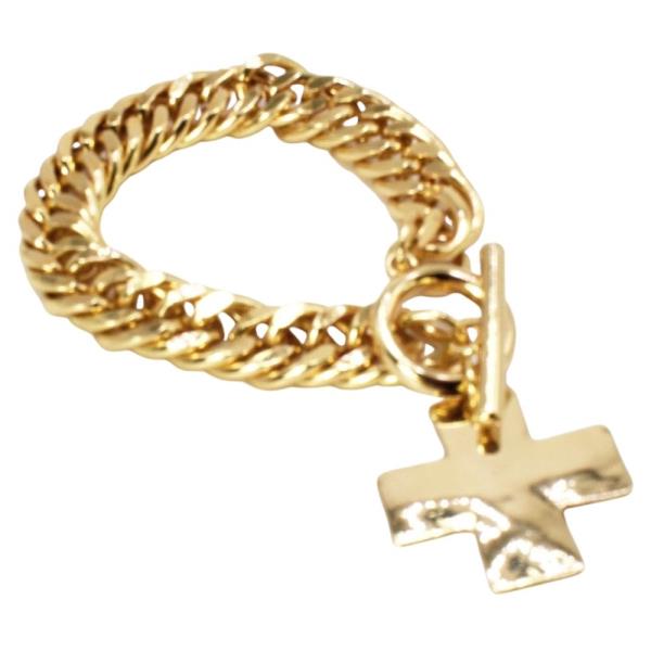 CHAIN WITH CROSS TOGGLE BRACELET