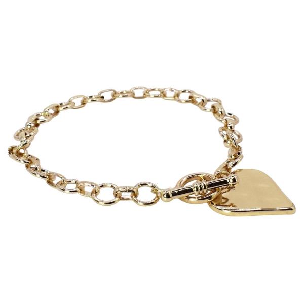CIRCLE CHAIN WITH HEART TOGGLE BRACELET