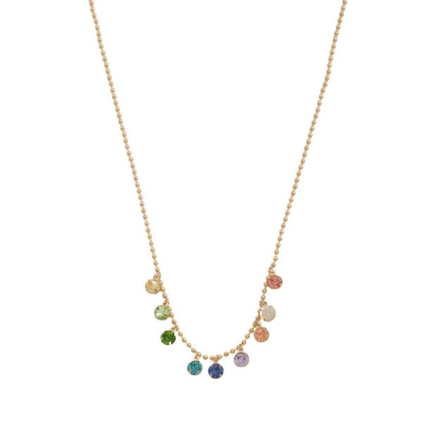 ROUND GLASS CHARM BALL NECKLACE
