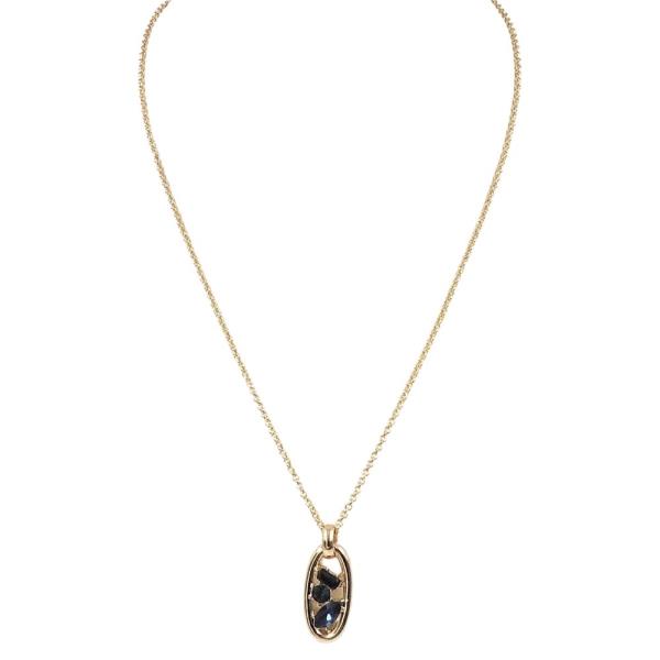 GLASS STONE PENDANT NECKLACE