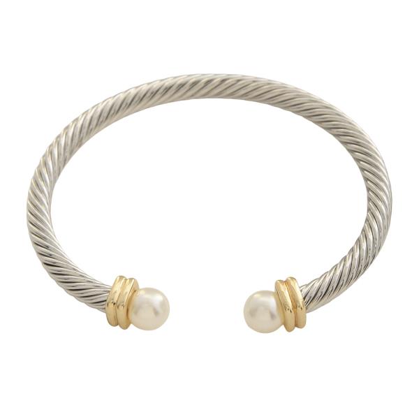 PEARL HEAD BEAD ROPE WIRE BRACELET
