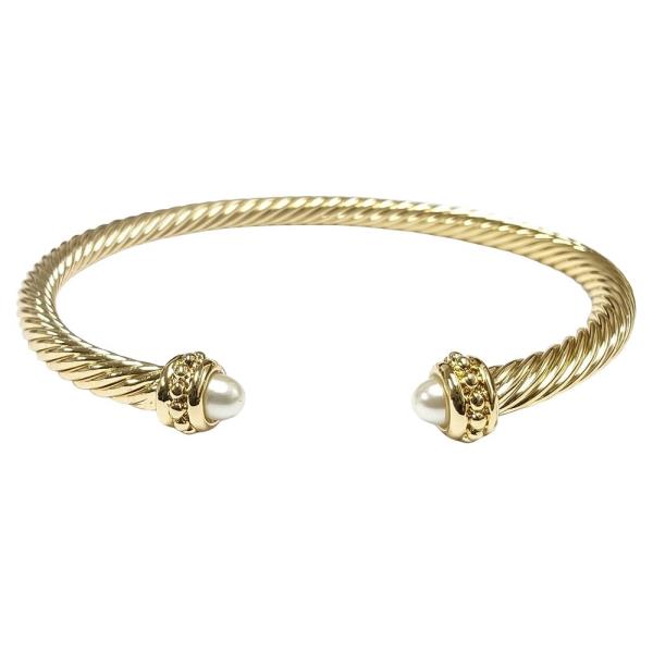 PEARL HEAD BEAD  ROPE WIRE BRACELET