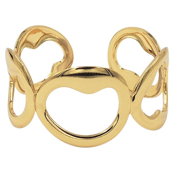 STAINLESS STEEL HEART LINK CUFF BRACELET