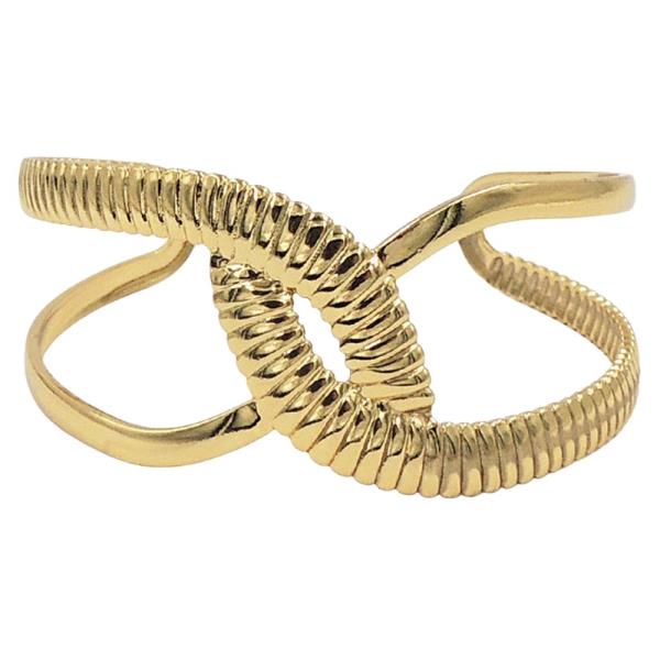 STAINLESS STEEL SNAKE CHAIN TWIST CUFF BRACELET