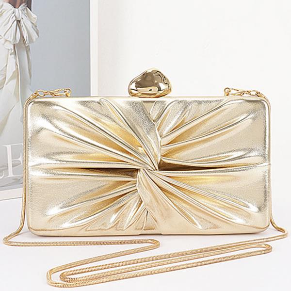 TWIST KNOT HARDCASE EVENING CLUTCH BAG