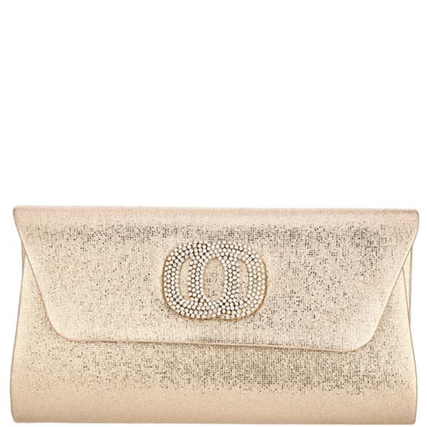 FASHION RHINESTONE TEXTURED FLAP EVENING CLUTCH BAG