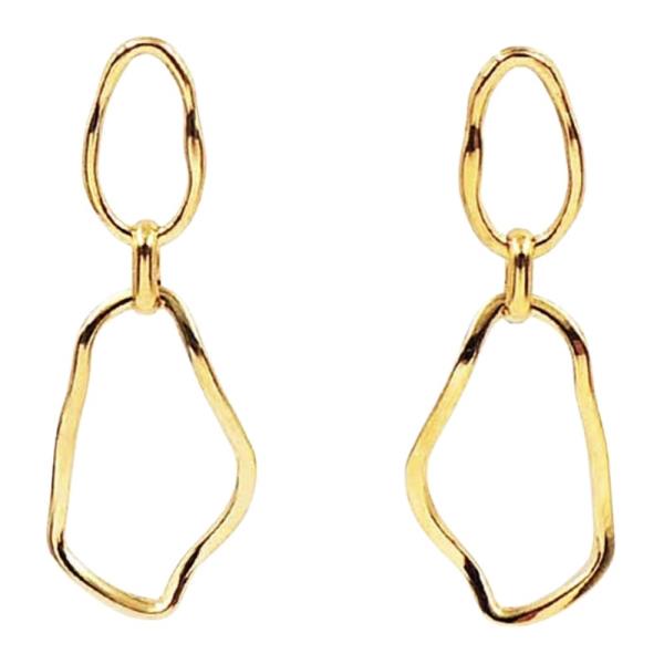 STAINLESS STEEL LINKED DANGLE EARRINGS