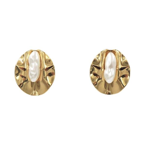 STAINLESS STEEL PEARL STUD EARRING