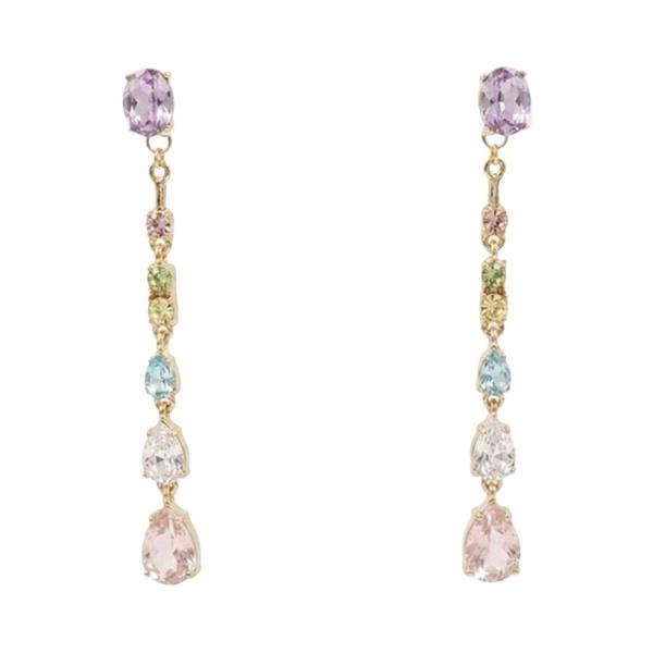 MULTI GLASS LINER DROP EARRINGS