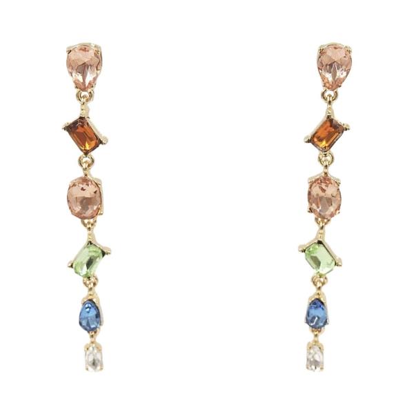 MULTI GLASS LINER DROP EARRINGS