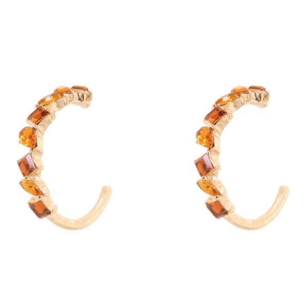 MUTI GLASS STONE HOOP EARRINGS
