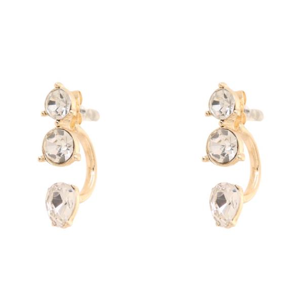 MULTI GLASS STONE JACKET EARRINGS