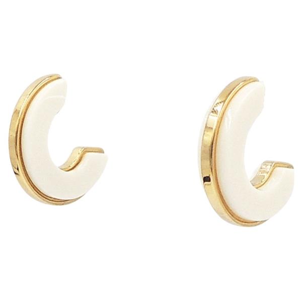 STAINLESS STEEL ACRYLIC SIDE HOOP EARRING