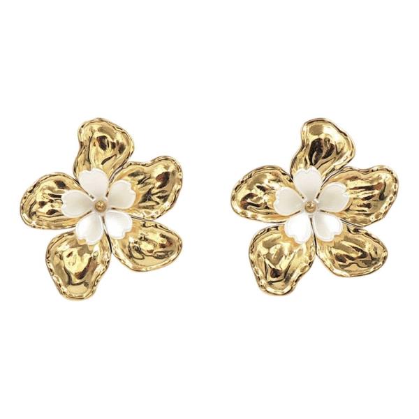 STAINLESS STEEL FLOWER EARRING
