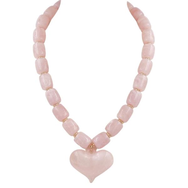 RESIN LINK HEART PENDANT NECKLACE