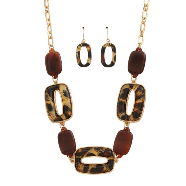 GEOMETRIC TORTOISE NECKLACE SET