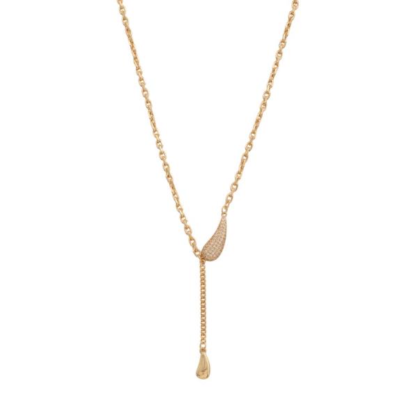 U SHAPE LINK WATERDROP PENDANT NECKLACE