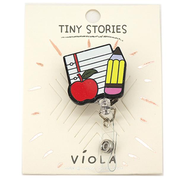 TEACHER APPLE PENCIL NOTEBOOK RETRACTABLE ID BADGE REEL
