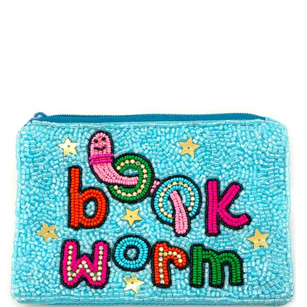 SEED BEAD BOOKWORM COIN PURSE BAG