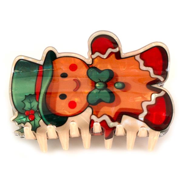 CHRISTMAS GINGERBREAD HAIR CLAW CLIP