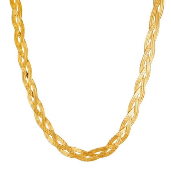 SECRET BOX  STAINLESS STEEL 3 SNAKE CHAIN  BRAIDED NECKLACE