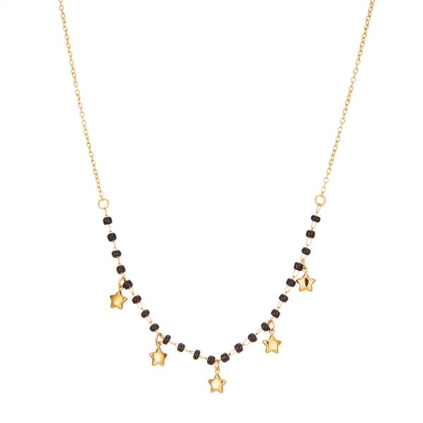 SECRET BOX STAINLES STEEL STAR DANGLE BEAD NECKLACE