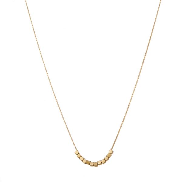 SECRET BOX STAINLESS STEEL SQUARE NUGGET NECKLACE