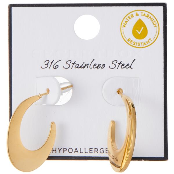 SECRET BOX STAINLESS STEEL DISK HOOP EARRING