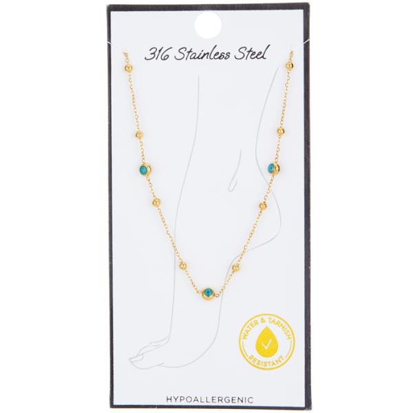 SECRET BOX STAINLESS STEEL EVIL EYE ANKLET