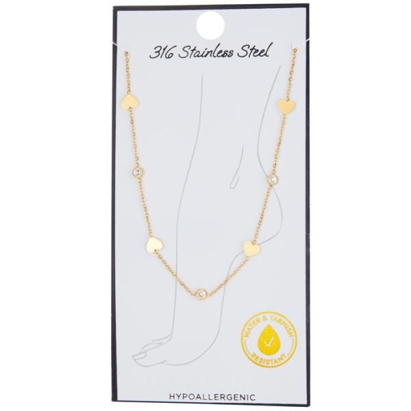 SECRET BOX STAINLESS STEEL HEART ANKLET