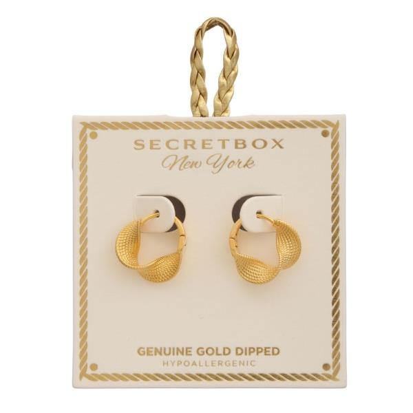SECRET BOX  GOLD/SILVER DIPPED LITTLE TWISTED HOOP