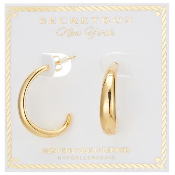 SECRET BOX GOLD/SILVER DIPPED ORGANIC HALF HOOP EARRING