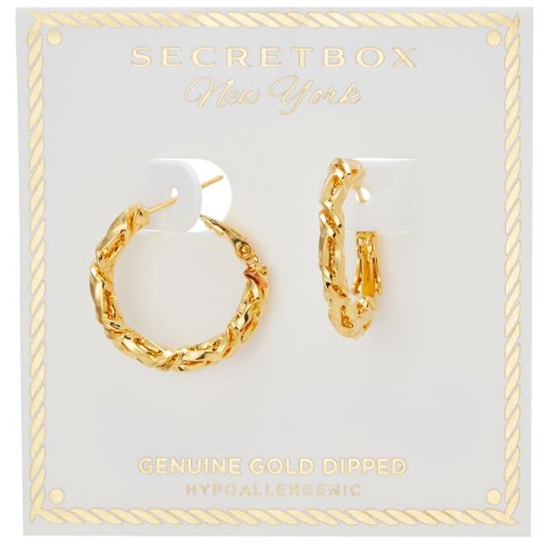 SECRET BOX GOLD/SILVER DIPPED WEAVED HOOP