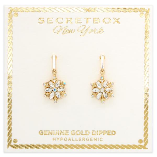 SECRET BOX  GOLD DIPPED SNOWFLAKE EARRING