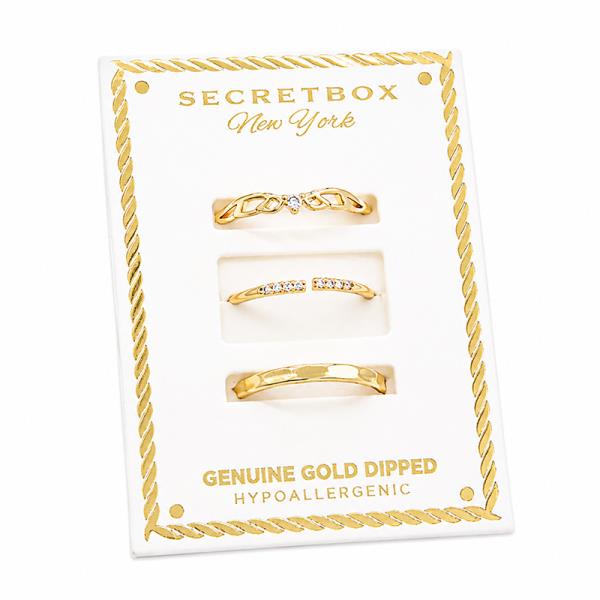 SECRET BOX GOLD DIPPED 3 SET RING