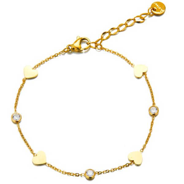 SECRET BOX  STAINLESS STEEL HEART CUBIC BRACELET