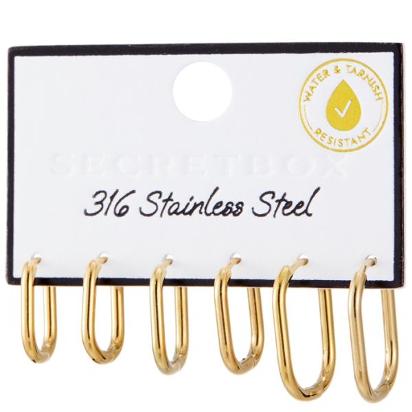 SECRET BOX STAINLESS STEEL U HUGGIE EARRING